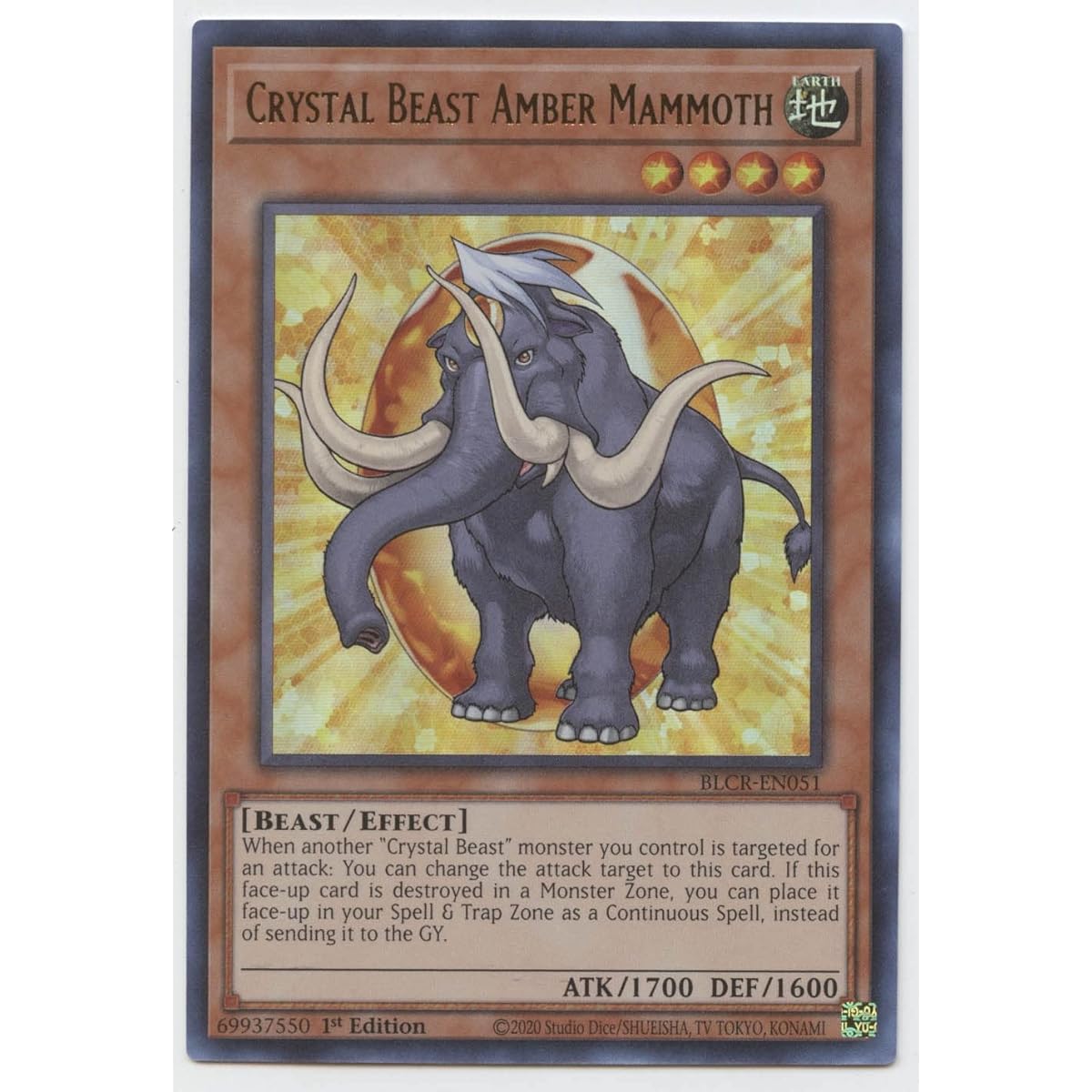 Crystal Beast Amber Mammoth-BLCR-EN051-Ultra Rare-First Edition.