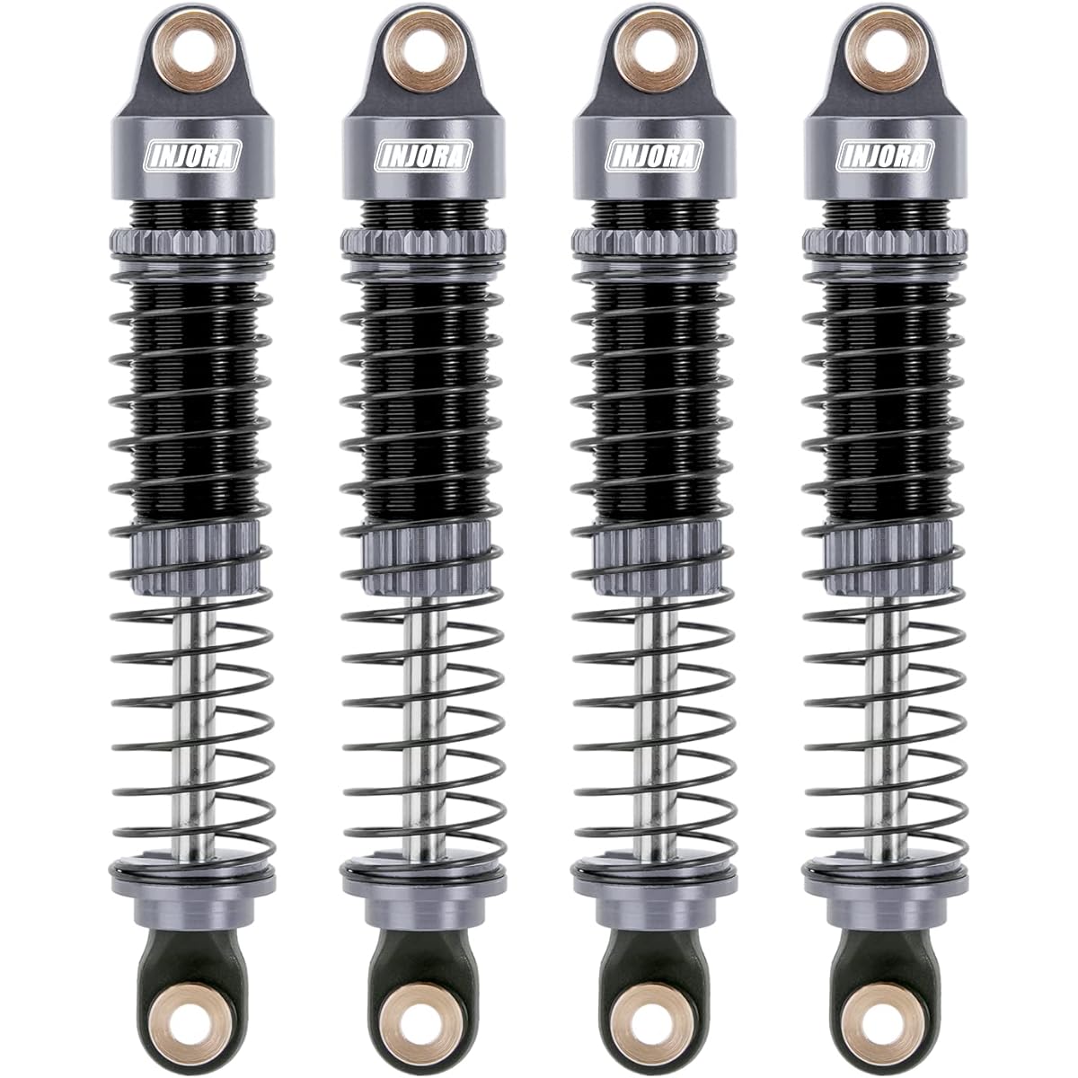 INJORA 59mm Shock Long Thread Shock Absorber Oil Damper for TRX4M 1/18 RC Crawler Upgrade (Gray) S 4M-42GL-4