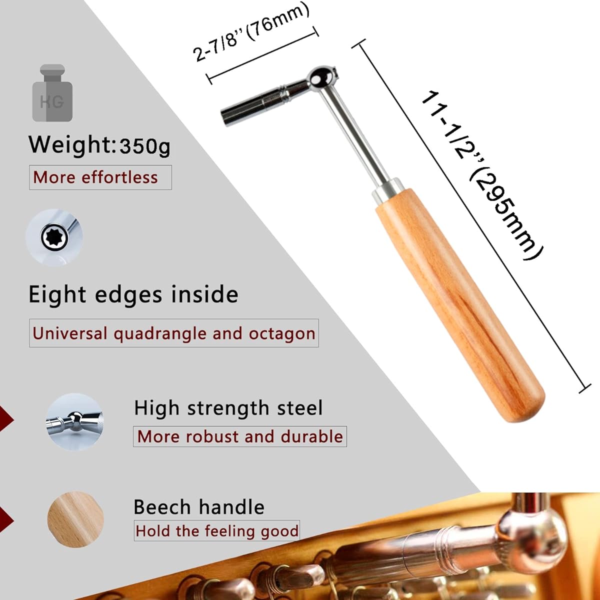 Professional Piano Tuning Kit: 24pcs Piano Tuning Tool Kit Set - Portable Case, 23pcs Tools, Piano Tuning Wrench Fasteners, Tuning Mute for Tuning Beginners and Professional Tuners