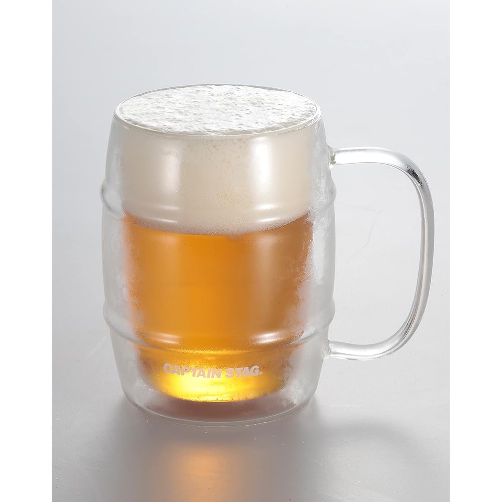 CAPTAIN STAG Heat-resistant Glass Double Wall Glass Mug Double Structure Barrel Beer Cup Cup [200/320/350/1,000ml]