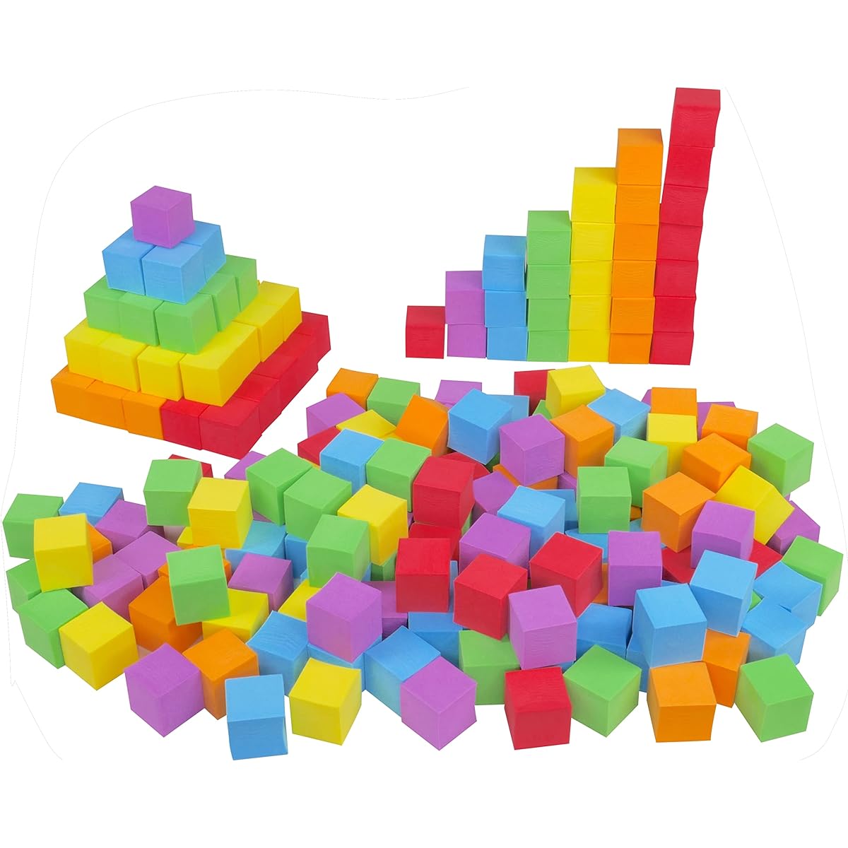 STEM INVENTIONS Colorful Foam Cubes 216 Pieces