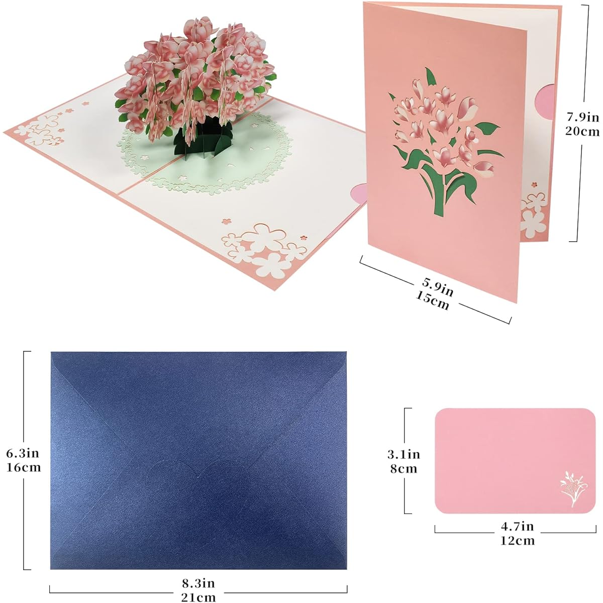 Magic Ants 3D Magnolia Pop-up Flower Card - Perfect for Mother's Day, Spring, Father's Day, Graduation, Birthday, Wedding, Anniversary and More - Express Your Wishes for Any Occasion