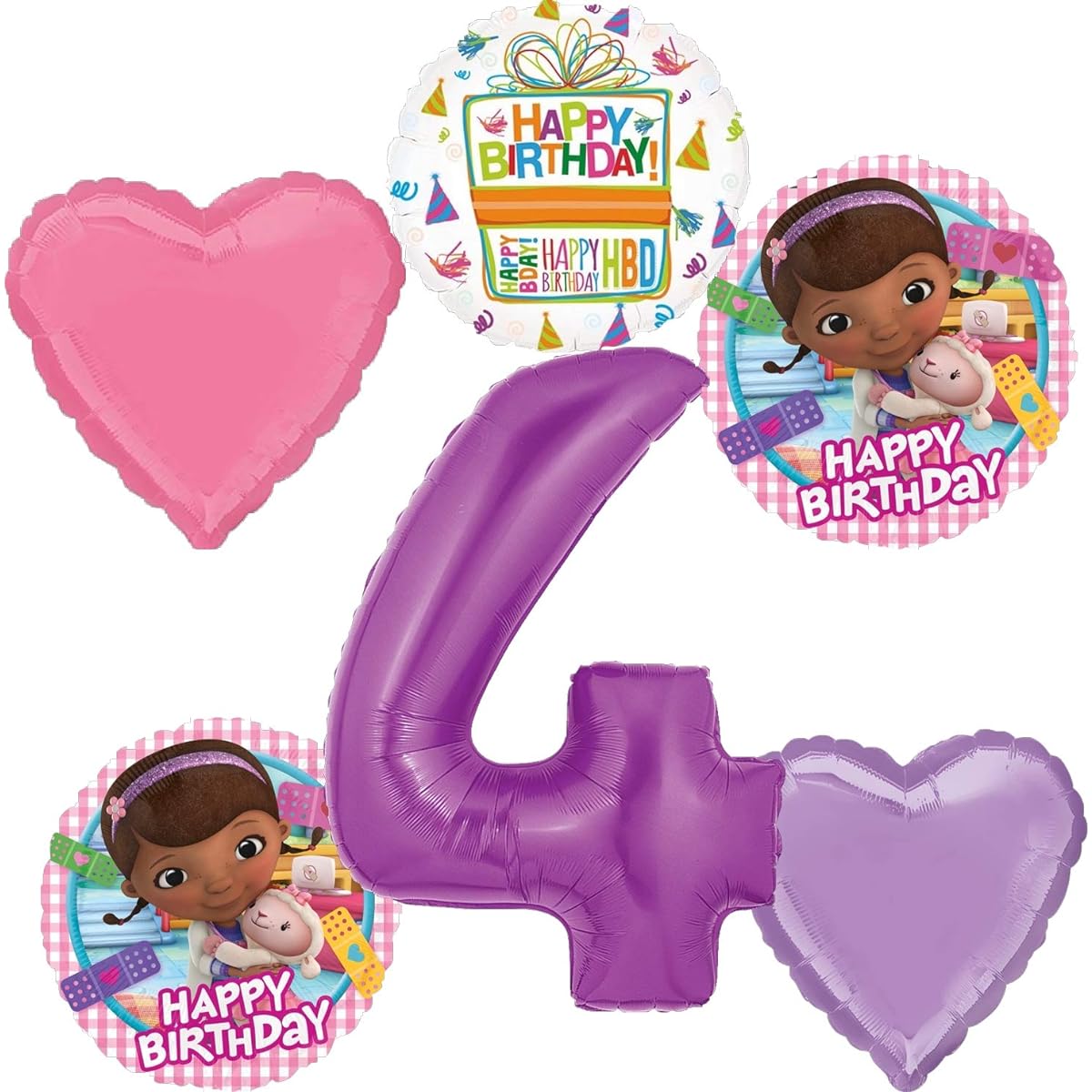 Doc McStuffins Party Supplies 4th Birthday Balloon Bouquet Decorations