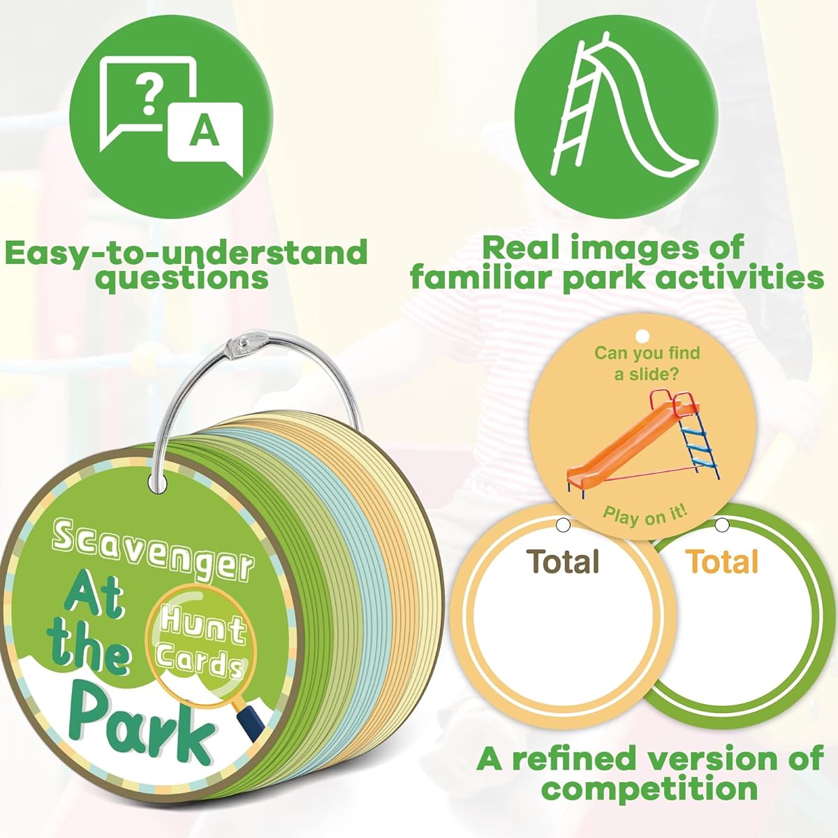 Outdoor Scavenger Hunt Cards for Kids Toddlers Play in the Park Scavenger Hunt Card Game Family Vacation Hunt and Seek Scavenger Hunt Outdoor Indoor Card Game Ages 2+