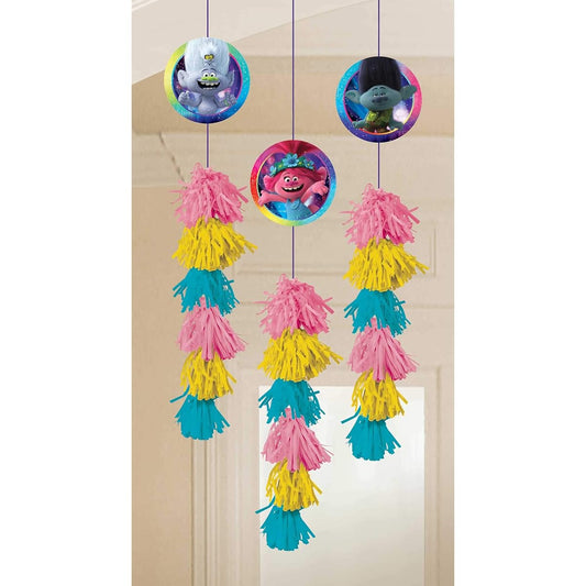 amscan Trolls World Tour Dangle Decorations - 6ft | 3pcs