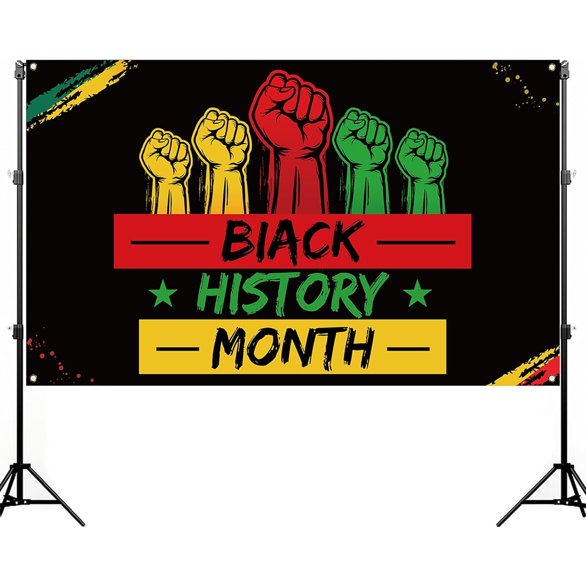 Nepnuser Black History Month Photo Booth Backdrop African American February Festival Celebration Holiday Party Decorations Indoor Outdoor Wall Decor - 5.9x3.6ft