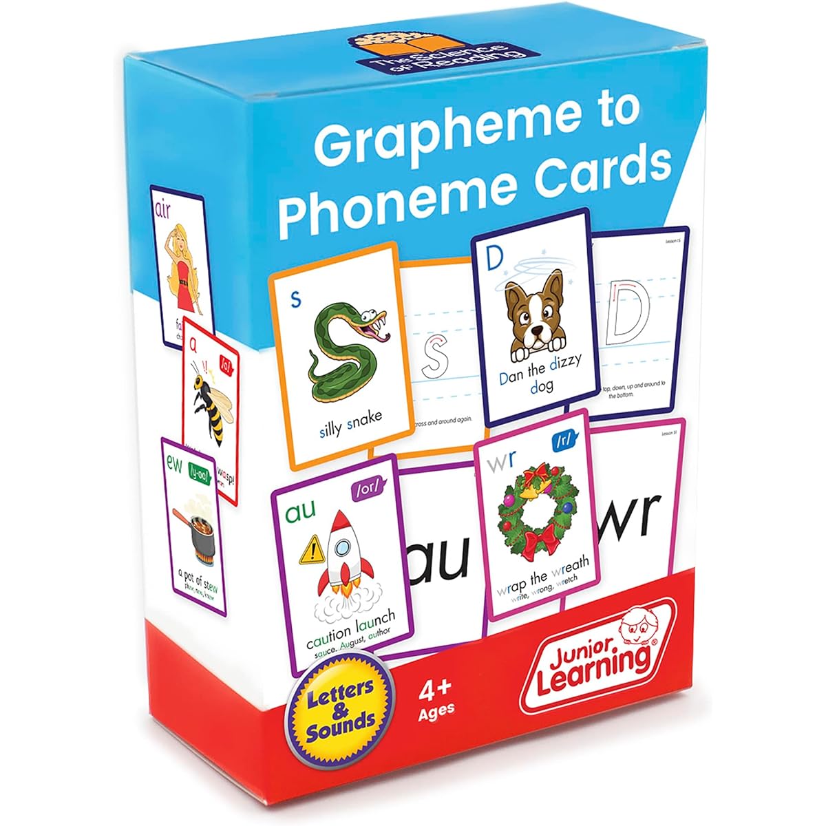 Junior Learning Grapheme-Phoneme Flashcards - Print The Science of Reading Supplemental Materials for Beginner Readers with 12 Books Ages 5+