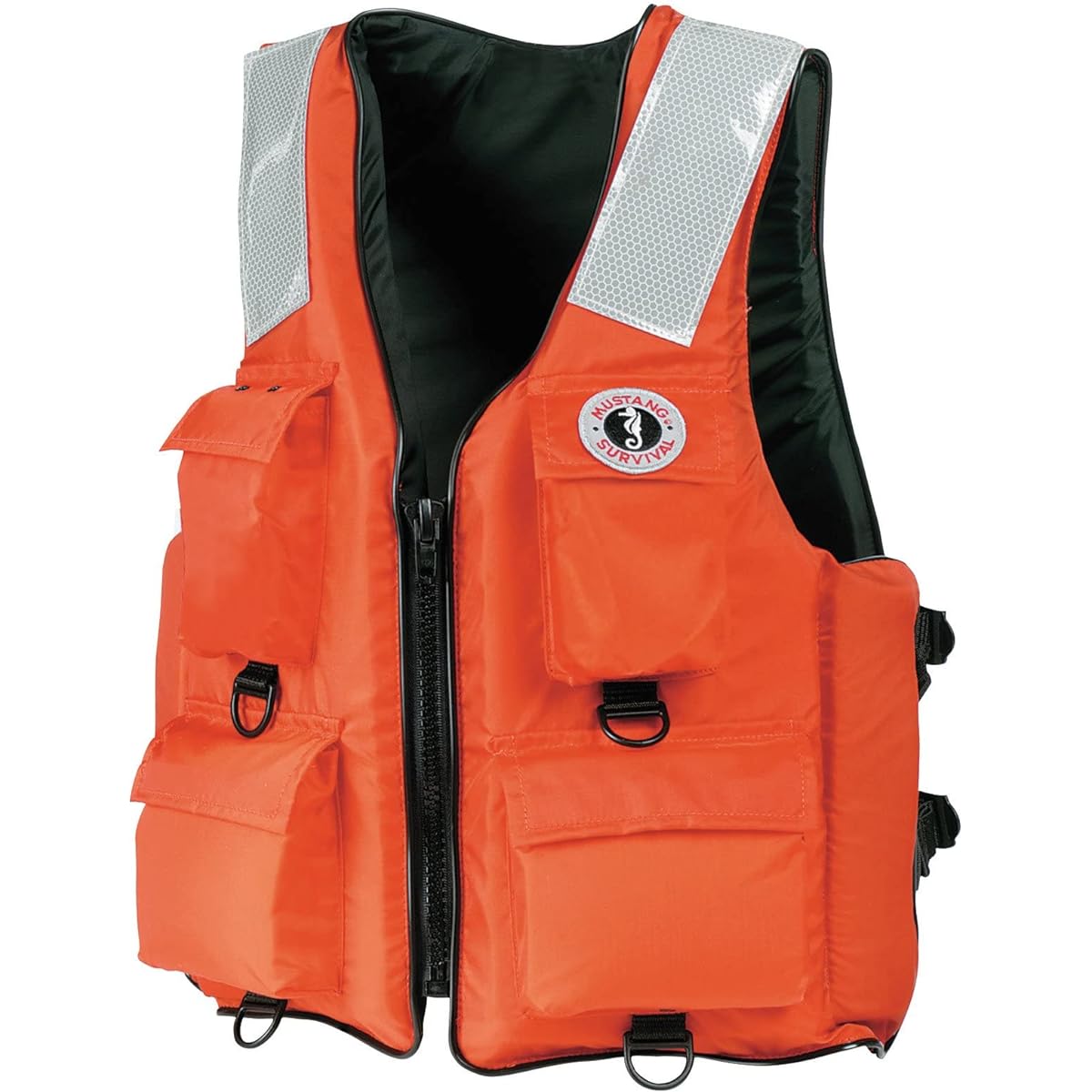 Mustang - Classic Industrial Large 4 Pocket Orange PFD