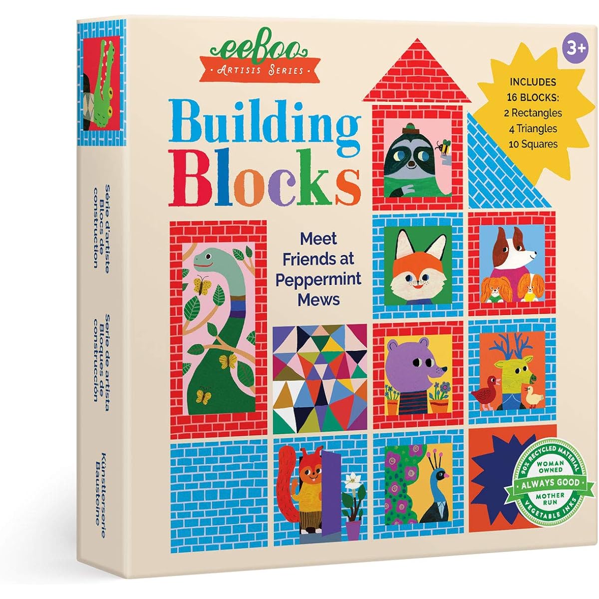 eeBoo: Artist Series Building Blocks for Toddlers - Promotes Hand-Eye Coordination, Teaches Fine Motor Skills and Cause and Effect - Ages 3+