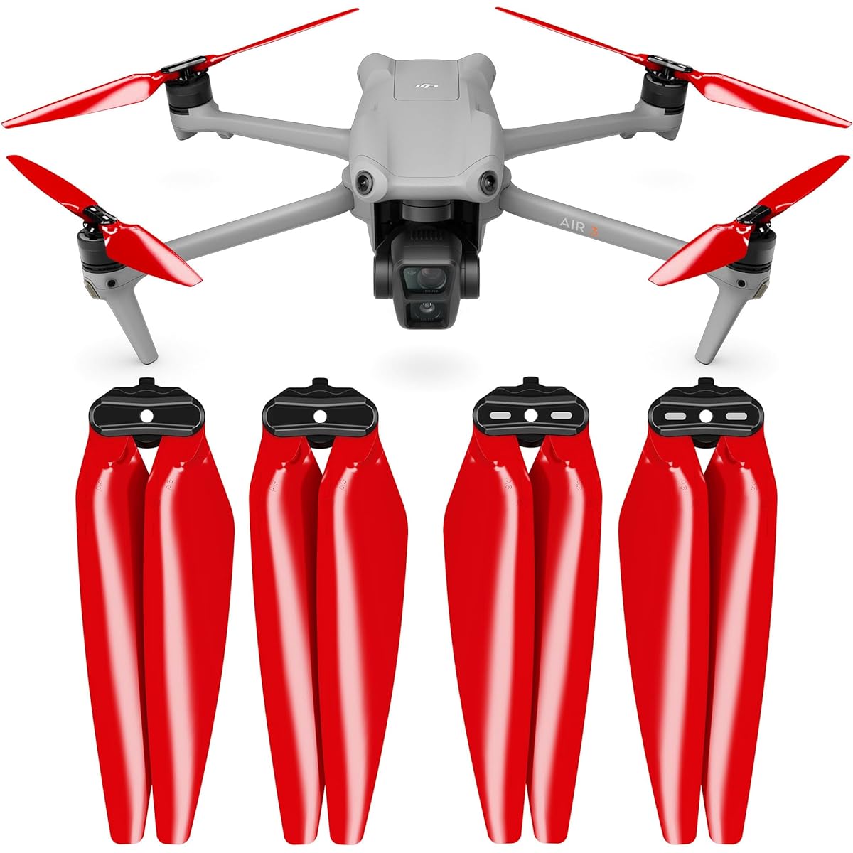 Master Airscrew Stealth Propeller for DJI Air 3 - Red 4pcs
