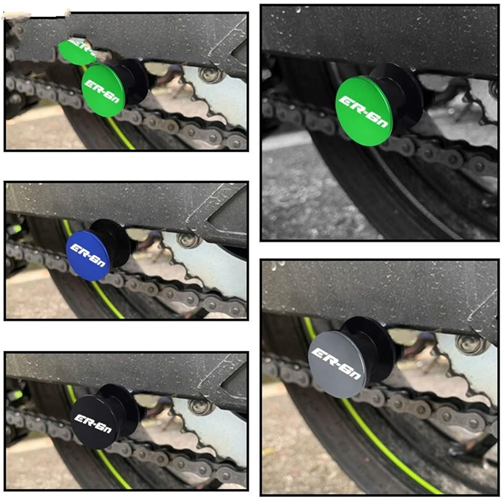 DOOREX M10 Motorcycle Swingarm Spool Slider CNC Stand Screw Slider Kawasaki ER-6n ER-6f ER6N ER6F Er-6n Er-6f 2006-2016 2014 2015 Swingarm Slider Spool (Size : ER-6F Blue)