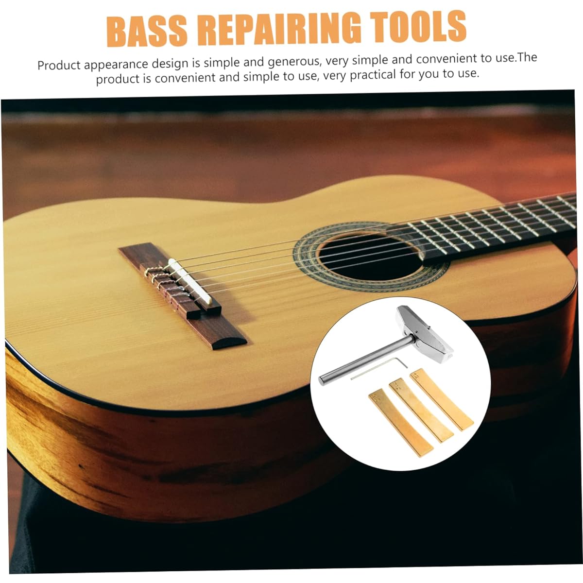VICASKY 4pcs Fret Installation Kit Multi-Tool Fret Press Bass Fret Insert Bass Capo Bass Jig Cowl Insert Guitar Ukulele Installation Tool Metal Fret