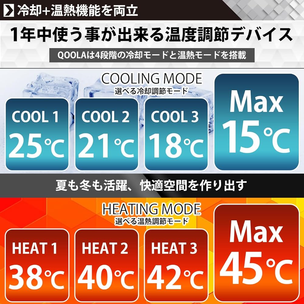[Domestic Genuine Product] Neck Heater, Neck Cooler, Neck Warmer, QOOLA Cooling, Heating, For Winter/Summer, Rapid Cooling, Peltier Device, Automatic Temperature Adjustment, Hands-free, Neck Cooler, Fast Charging, 3000mAh Large Capacity Battery, Gift for