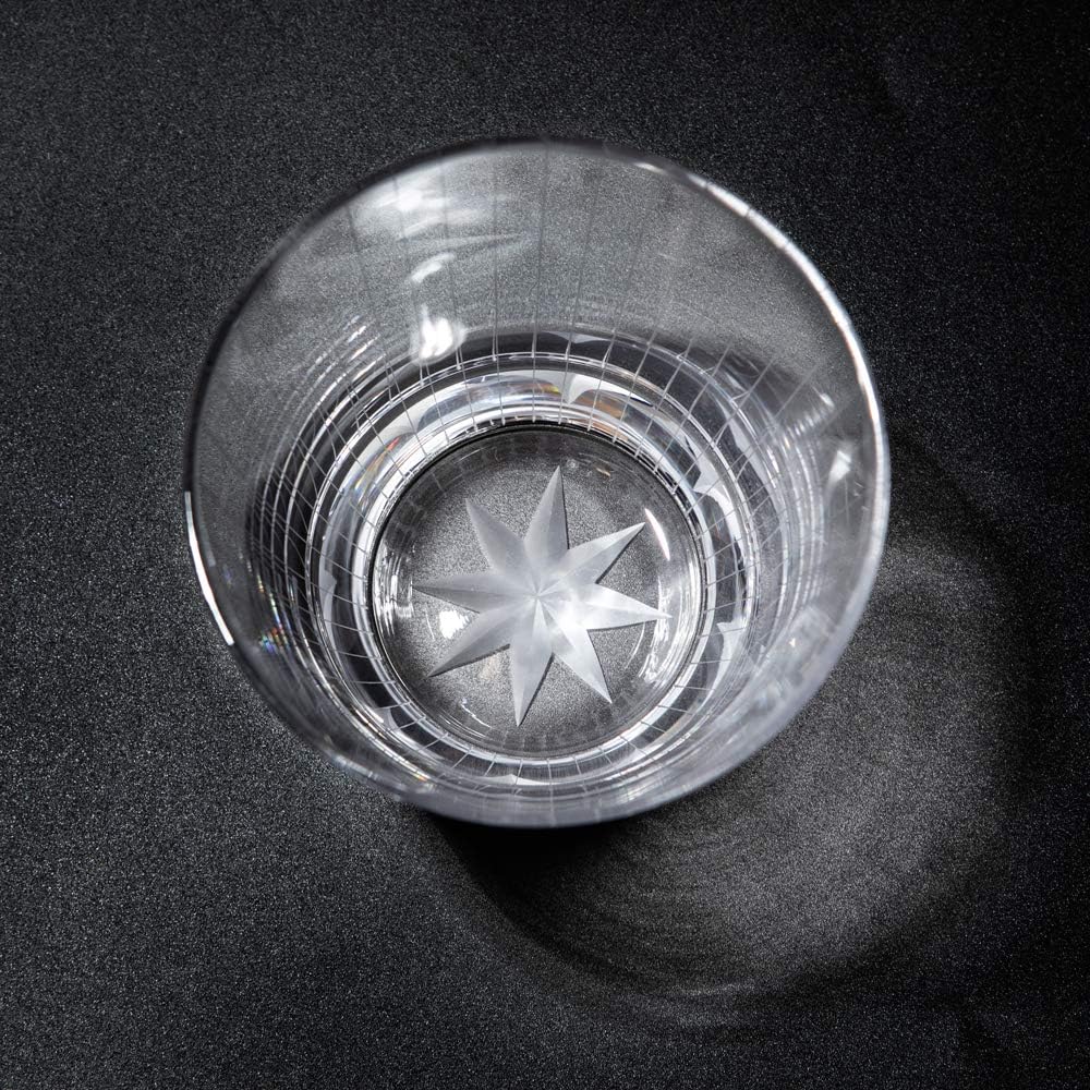 [Taimuro Kobo Official] Edo Kiriko Standing Striped Crest Old Glass (Transparent) TB0036-40 Presentation Box Made in Japan