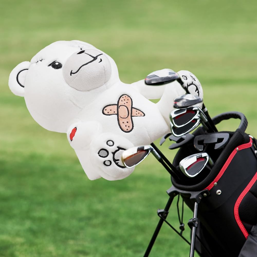 Golf Head Cover Character Driver Cover for DR 460cc Club Cover Wood Cover Stuffed Toy Type Easy to Put On and Take Off Healing Single Item Animal Cute Present Bear Bold Bear Polar Bear Polar Bear
