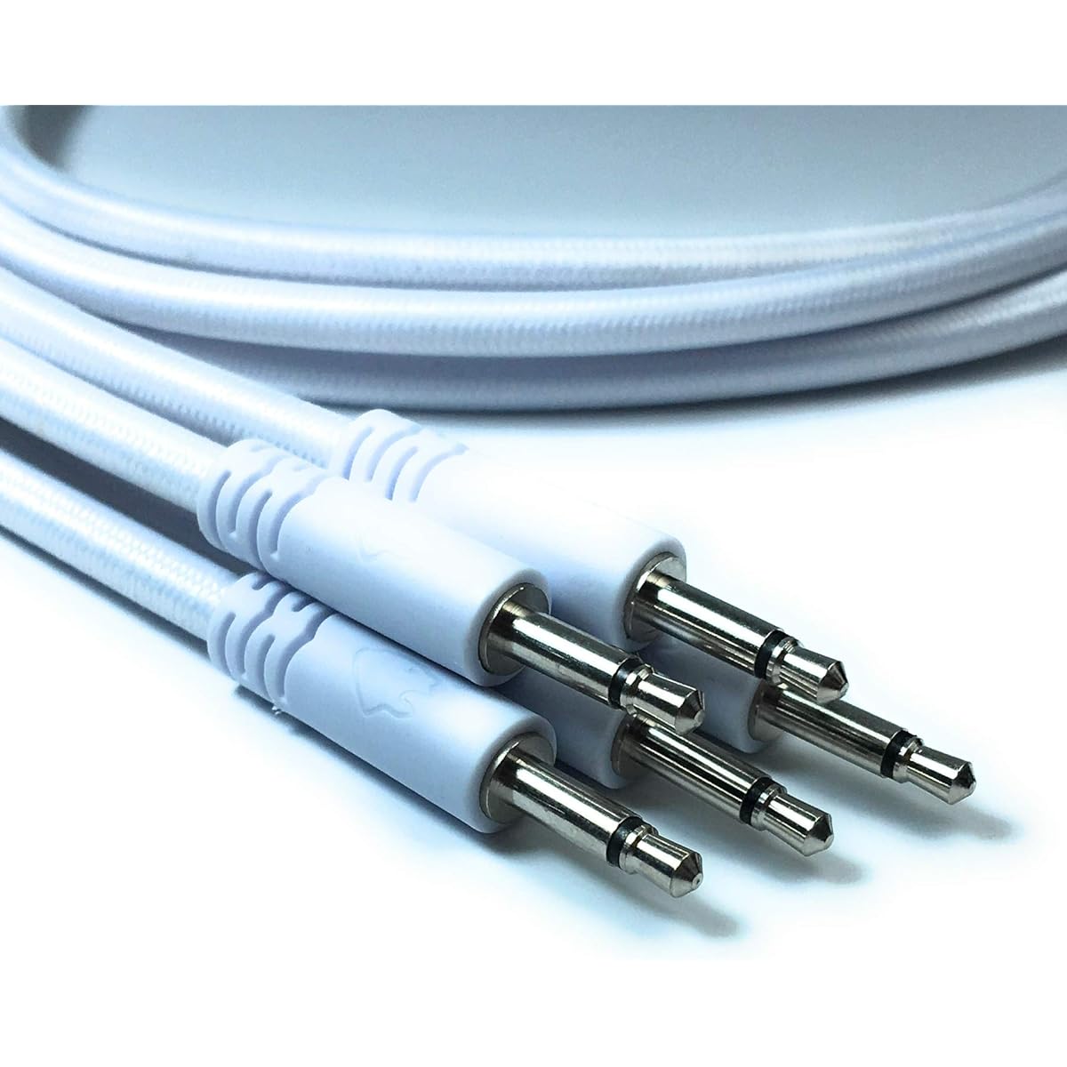 Eurorack Patch Cables - Set of 5 Braided 3.5mm to 3.5mm mono patch cables for use with Modular Synthesizers (10 Colours / 6 Lengths)