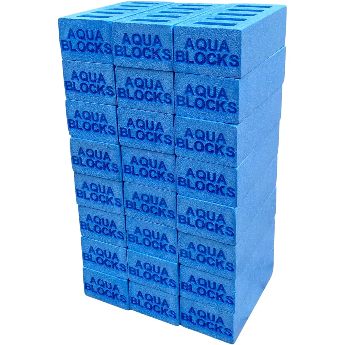 Aqua Blocks Foam Building Blocks Blue 5 Hole Starter Block Set 28 Blocks