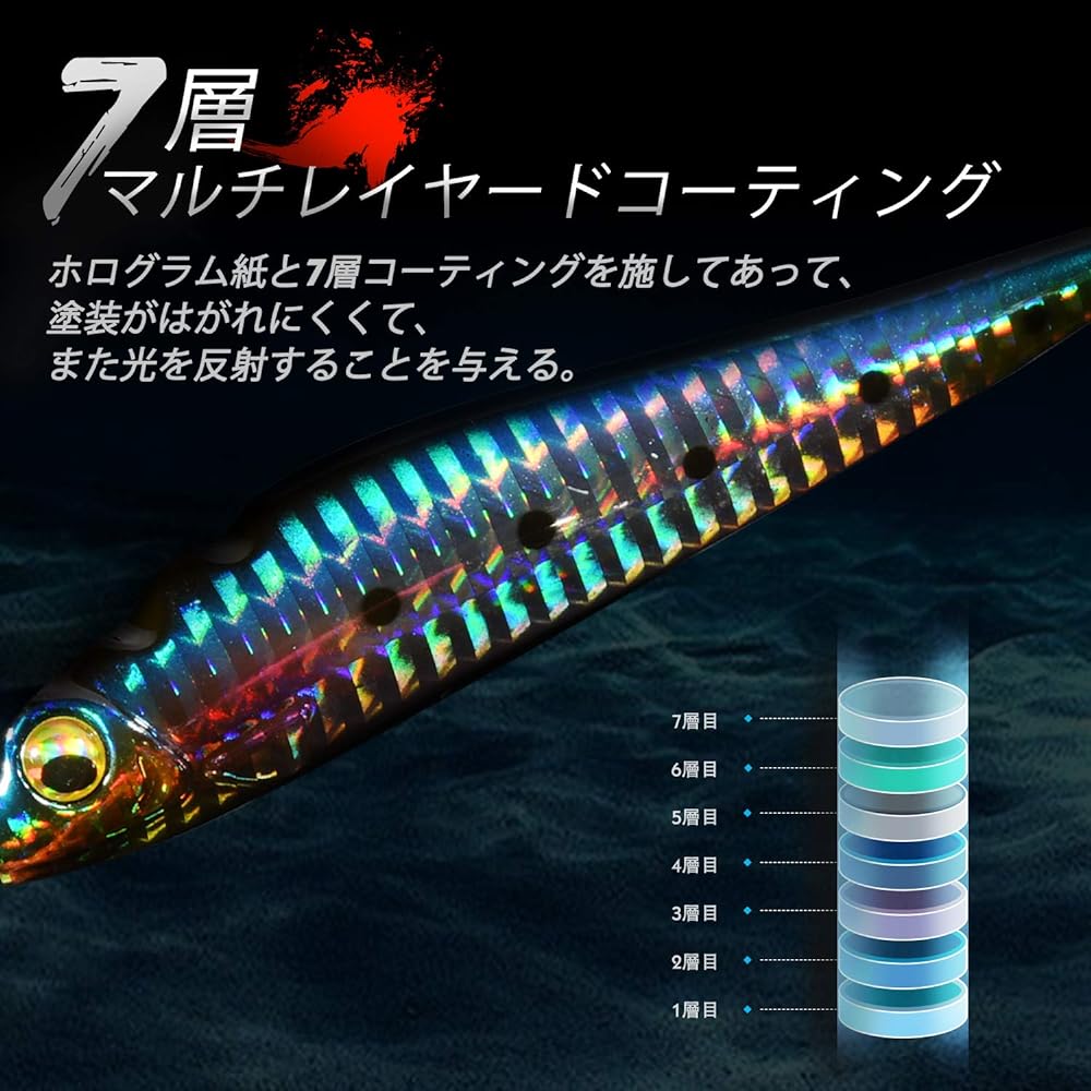 Goture Metal Jig Set with Rattle Jigging Jig Paravertical Lure Set Casting Fishing Boat Blue Fish Hairtail Smelt Seabass Boat Fishing 150g/100g Set of 3