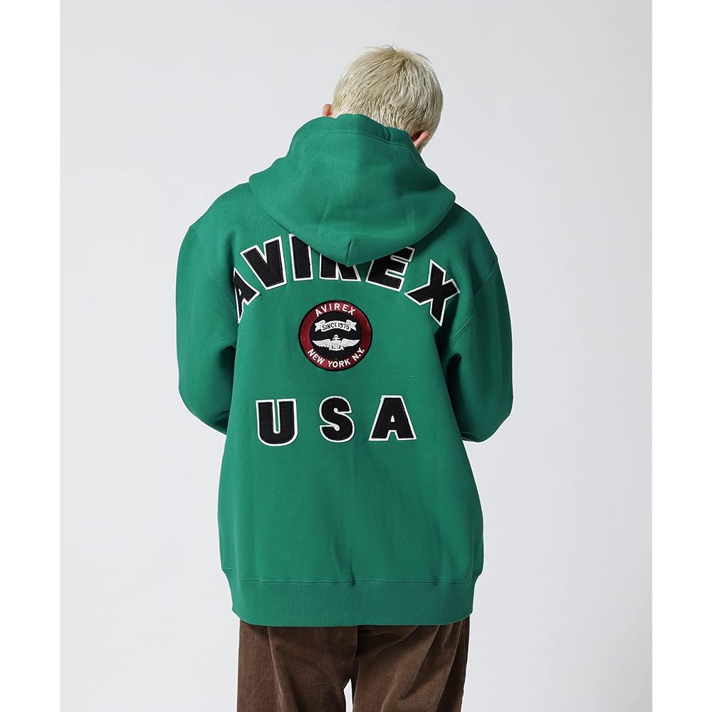 [Avirex] VARSITY LOGO SWEAT PARKA/Varsity Logo Sweatshirt Hoodie Men's 783-2231004