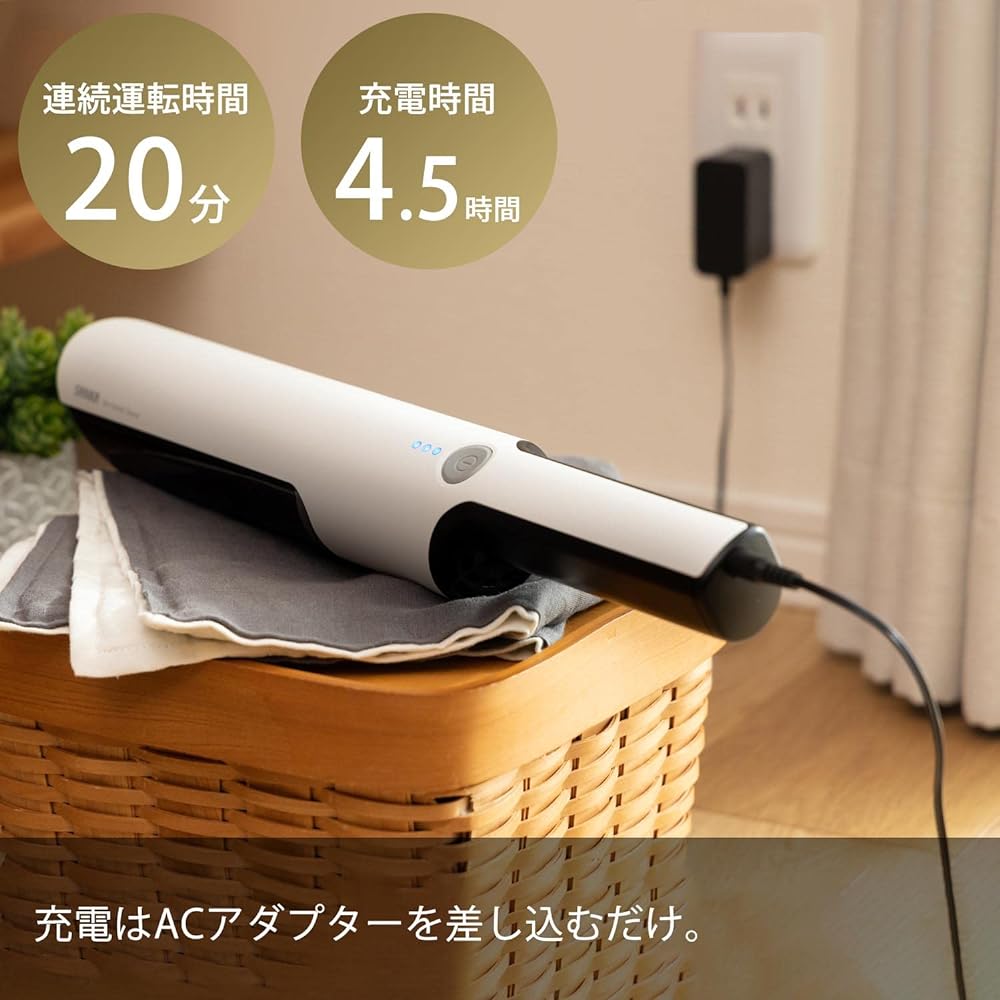 Sanka Rechargeable Slim Handy Cleaner Vacuum Cleaner Lightweight 500g White SHC-101 (Width 6.5 x Depth 41 x Height 6.5cm) Cordless Car Vacuum Cleaner Car Cleaner Mini Vacuum Cleaner Car Vacuum Cleaner Powerful Handy Vacuum Cleaner Quiet Small Compact For