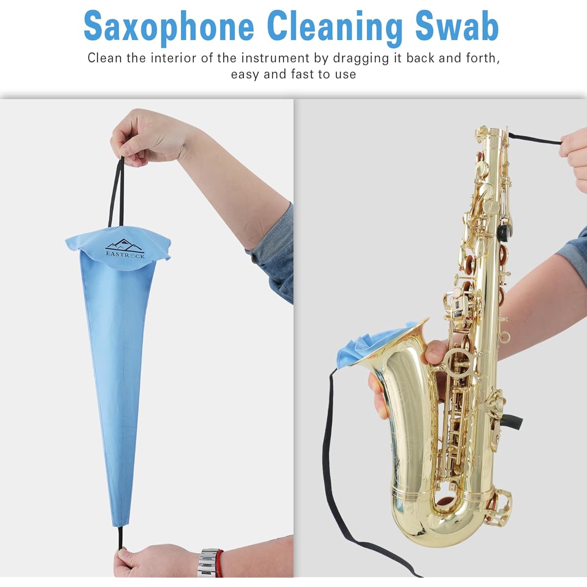 EastRock Saxophone Cleaning Kit Tool with Reed Case Slam Rest Mouthpiece Brush Mini Screwdriver Nylon Strap Cleaning Cloth 9 in 1