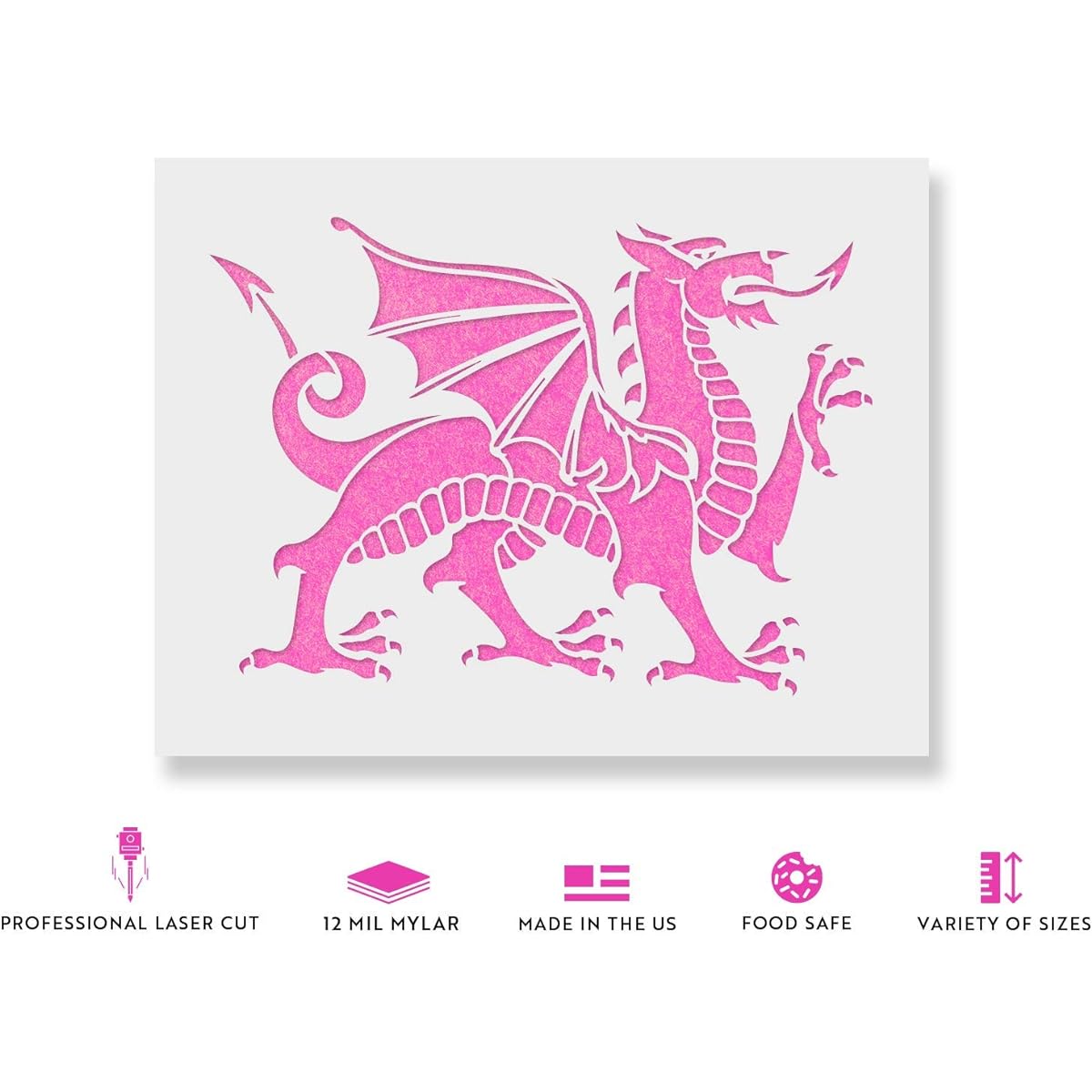 Medieval Dragon Stencil Reusable Stencil for Painting Mylar Stencil for Crafts and Decorating