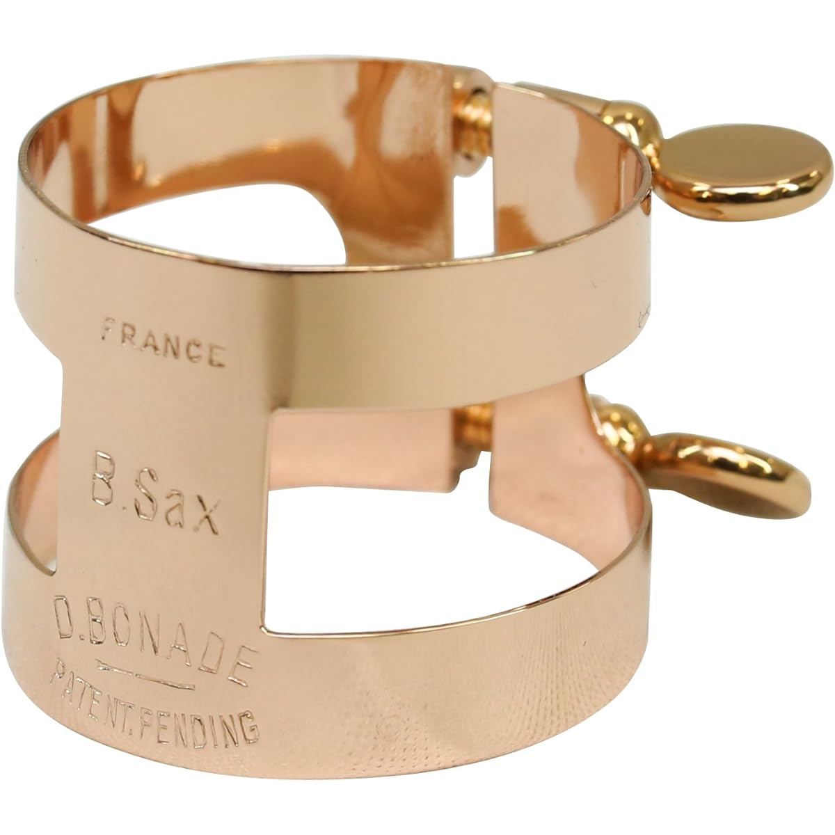 Bonnard Baritone Saxophone Ligature Reverse Closure Pink Gold Plate Finish (2256UPG)