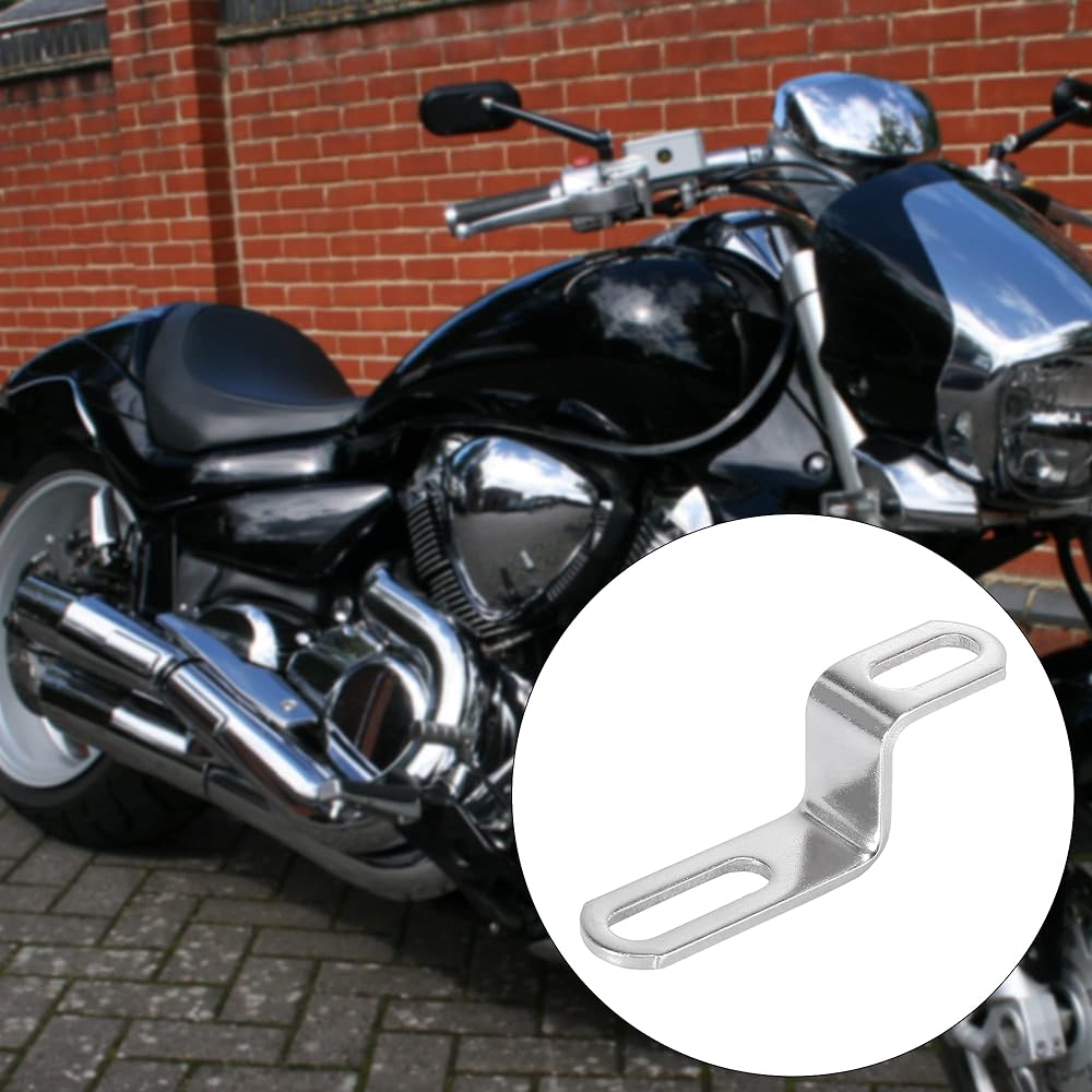 Motoforti 20mm 30mm 0.8" 1.2" Motorcycle Exhaust Pipe Bracket Z Type Muffler Mounting Clamp Stainless Steel Silver Tone