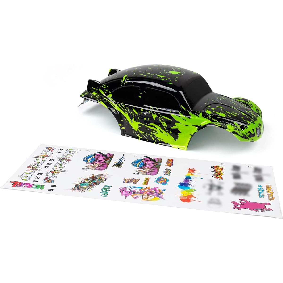 SummitLink Compatible Custom Body Mud Green Over Black Replacement for 1/10 1/8 Scale RC Car or Truck (Truck Not Included) B-BG-03