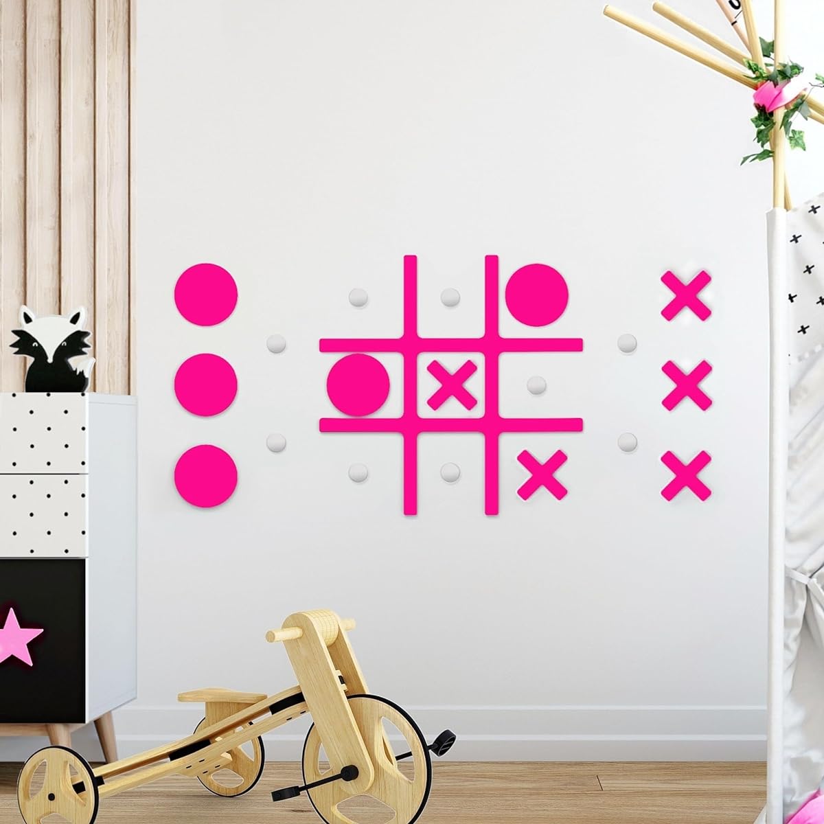 Wall Game Tic Tac Toe Wall Decor for Kids Room Playroom