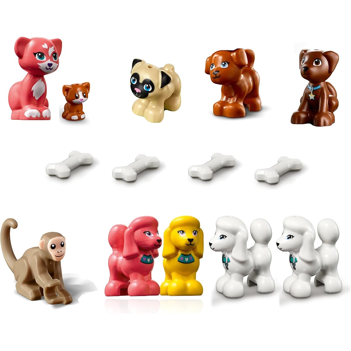 LEGO Friends Animal Pack - 11 Small Dogs and Puppies (Dog Puppy Labrador Colorful) Very Small