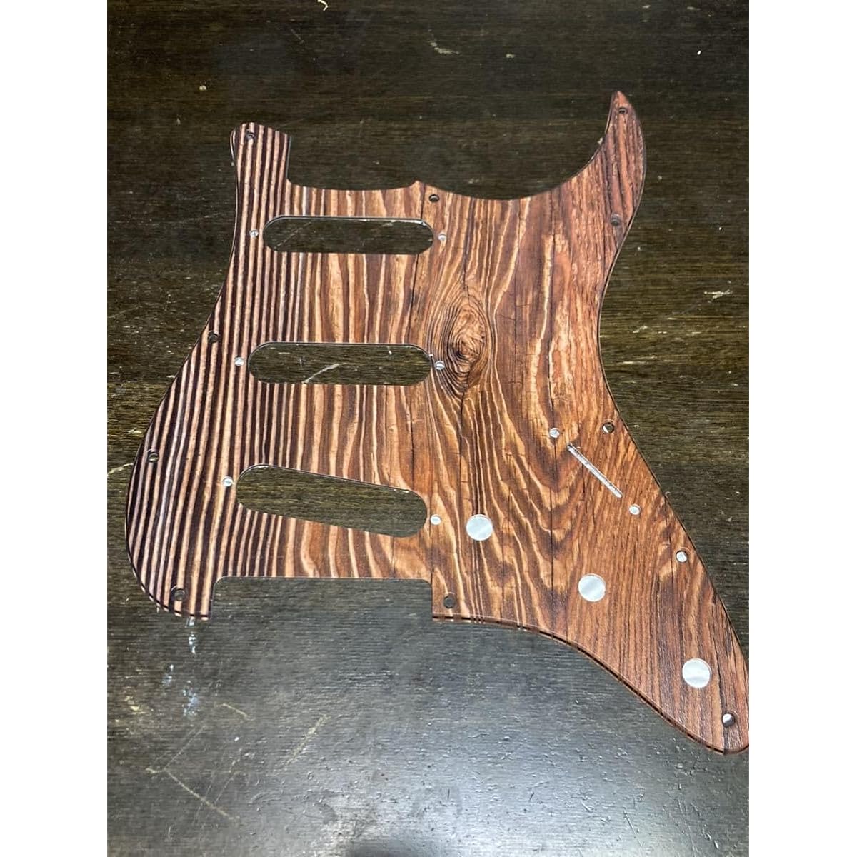 Electric Guitar Pickguard SSS 11 Hole Stratocaster Wood Grain Pattern