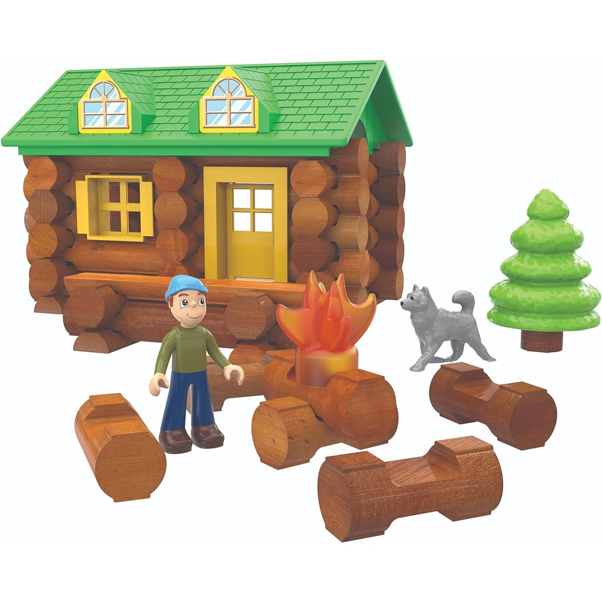 LINCOLN LOGS-On The Trail Building Set 59 Pieces Real Wooden Logs - Ages 3+ - Best Retro Building Gift Set for Boys/Girls - Creative Construction Engineering - Top Blocks Game Kit - Preschool Educational Toys