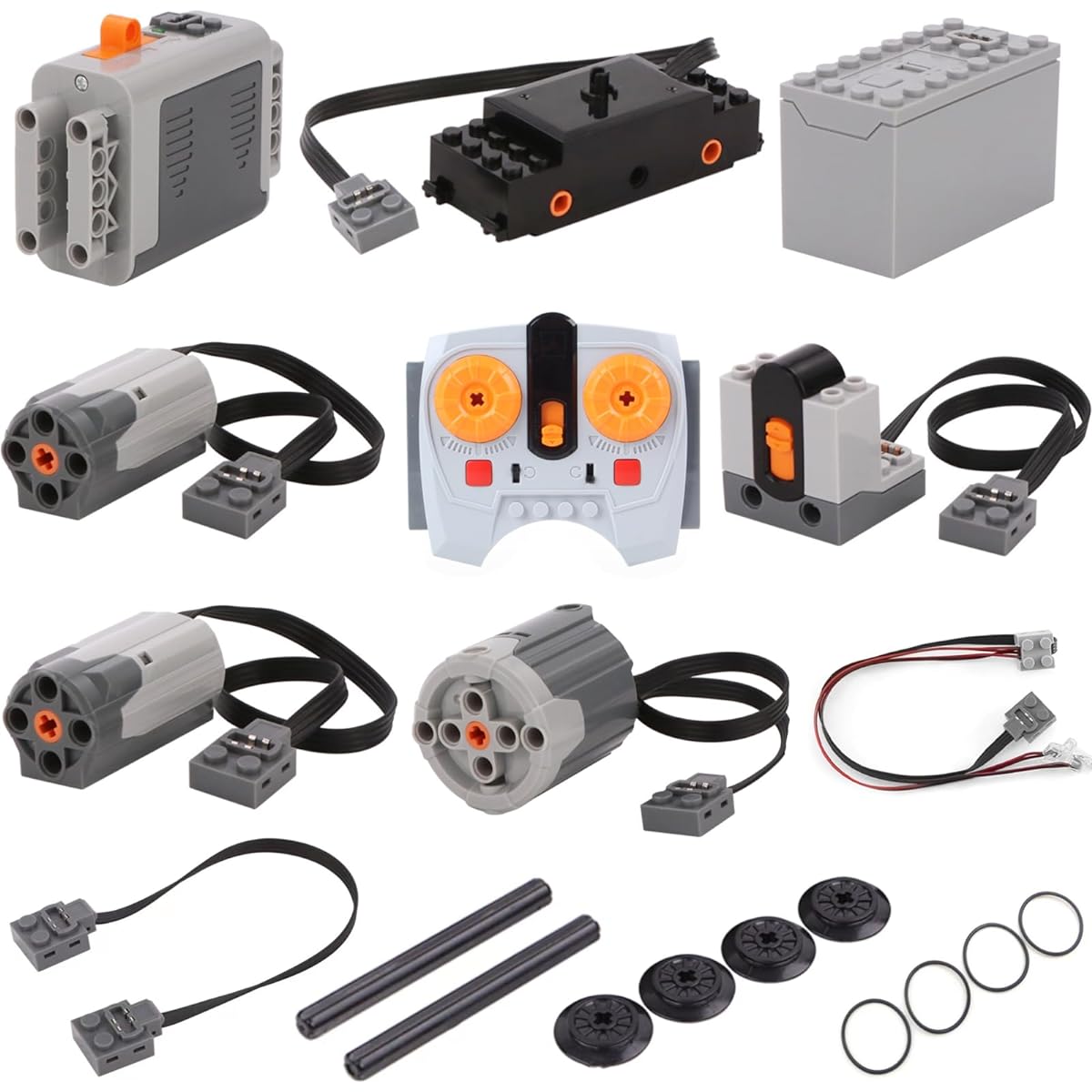 Helcdrx Technology Power Functions Motor Set Remote Control Motor Kit Compatible with Technic Power Functions Kit Gift 16pcs