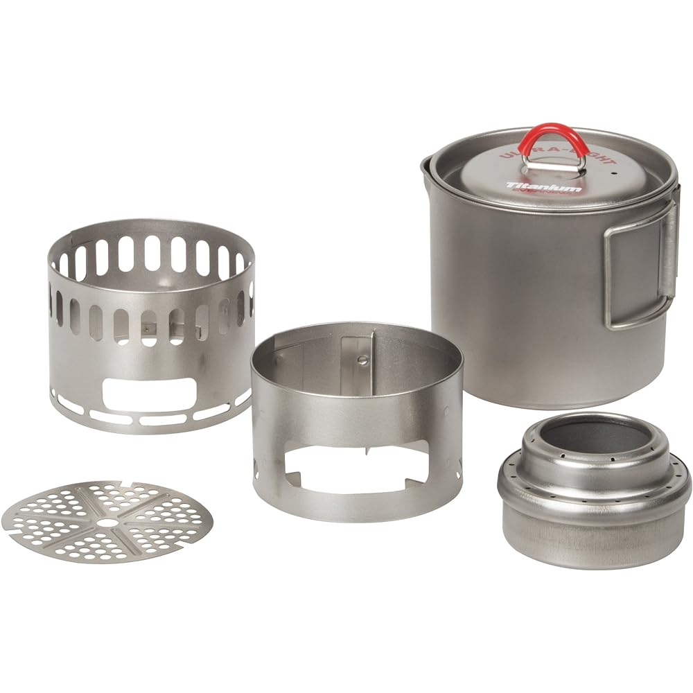 EVERNEW Titanium Mug Pot 500 Stove Set RED ECA268R