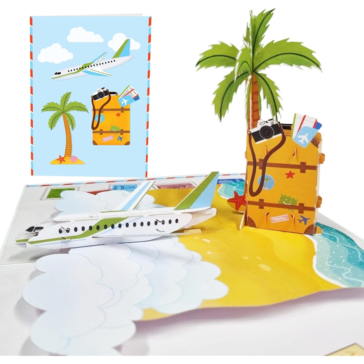 CENTRAL 23 Pop Up Cards for Travel, Vacation, Retirement - Pop Up Birthday Cards for Women and Men - Around the World - 3D Greeting Cards for Travelers - Unique Gifts for Mom, Dad, Son, Daughter, Friends