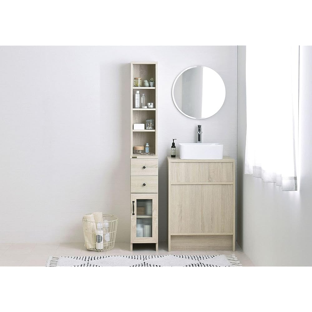 Sato Sangyo DOLLY Gap Storage Width 25cm Ivory Oak White Slim Movable Shelf DO170-25SS IV