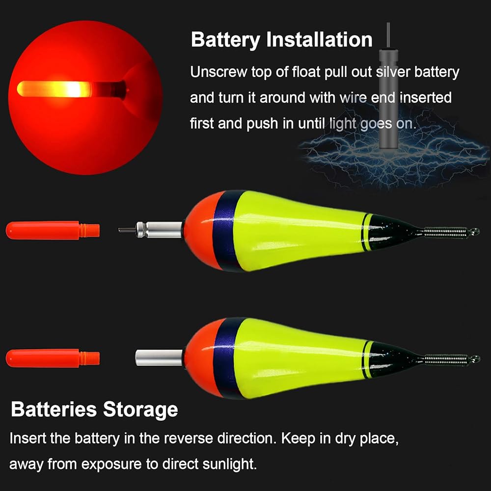 THKFISH Fishing Tackle/Fishing Supplies Fishing Float Float for Rock and Embankment Fishing Fishing Light LED Fishing Float 5.5g 7.5g 12g 3 Pieces