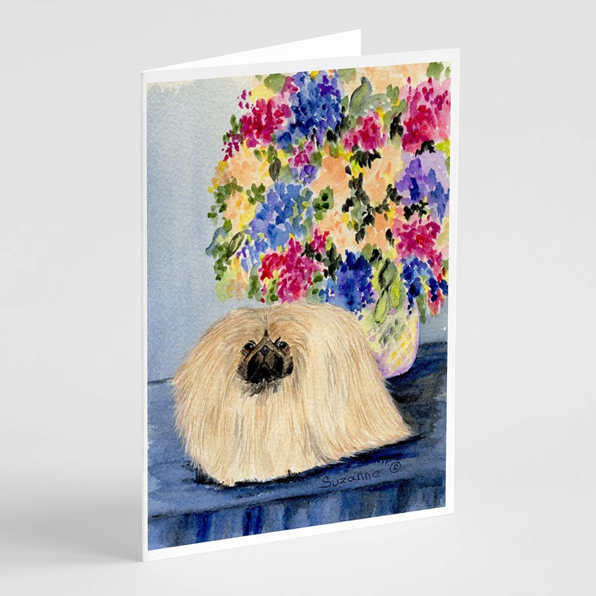 Caroline's Treasures SS8315GCA7P Pekingese Greeting Cards and Envelopes, Pack of 8, A7 Size 5x7" Blank Note Cards 7x5", Multicolor