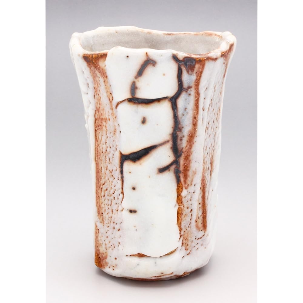 Mino Ware Higashiyama Kiln Free Cup Cup Tumbler Sake Cup Shino Shape Approx. Diameter 9 x Height 13cm Capacity Approx. 330ml Made in Japan (Includes Presentation Box) 551-0009