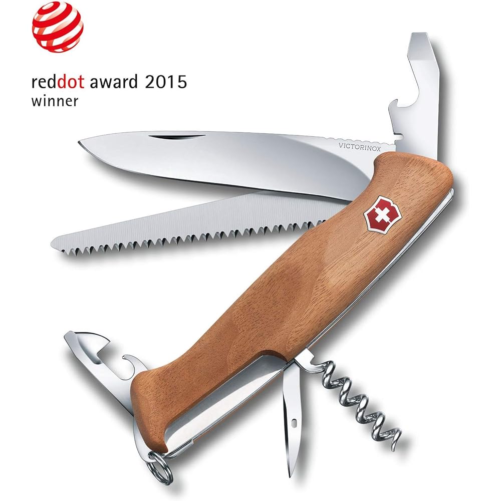 VICTORINOX Knife Ranger Wood 55 0.9561.63 [Domestic genuine product with warranty] & Military Knife Case 4.0822.4 [Domestic genuine product] [Set purchase]