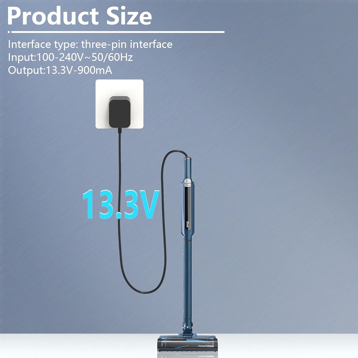 Shark WS620 WS630 WS631 AC Power Adapter WS632BLBRN WS632GDBRN WS632GNBRN WS632PKBRN WS632PLBRN WS632RGBRN WANDVAC System Ultralight Cordless Stick Vacuum Charger Cord, C0148-A