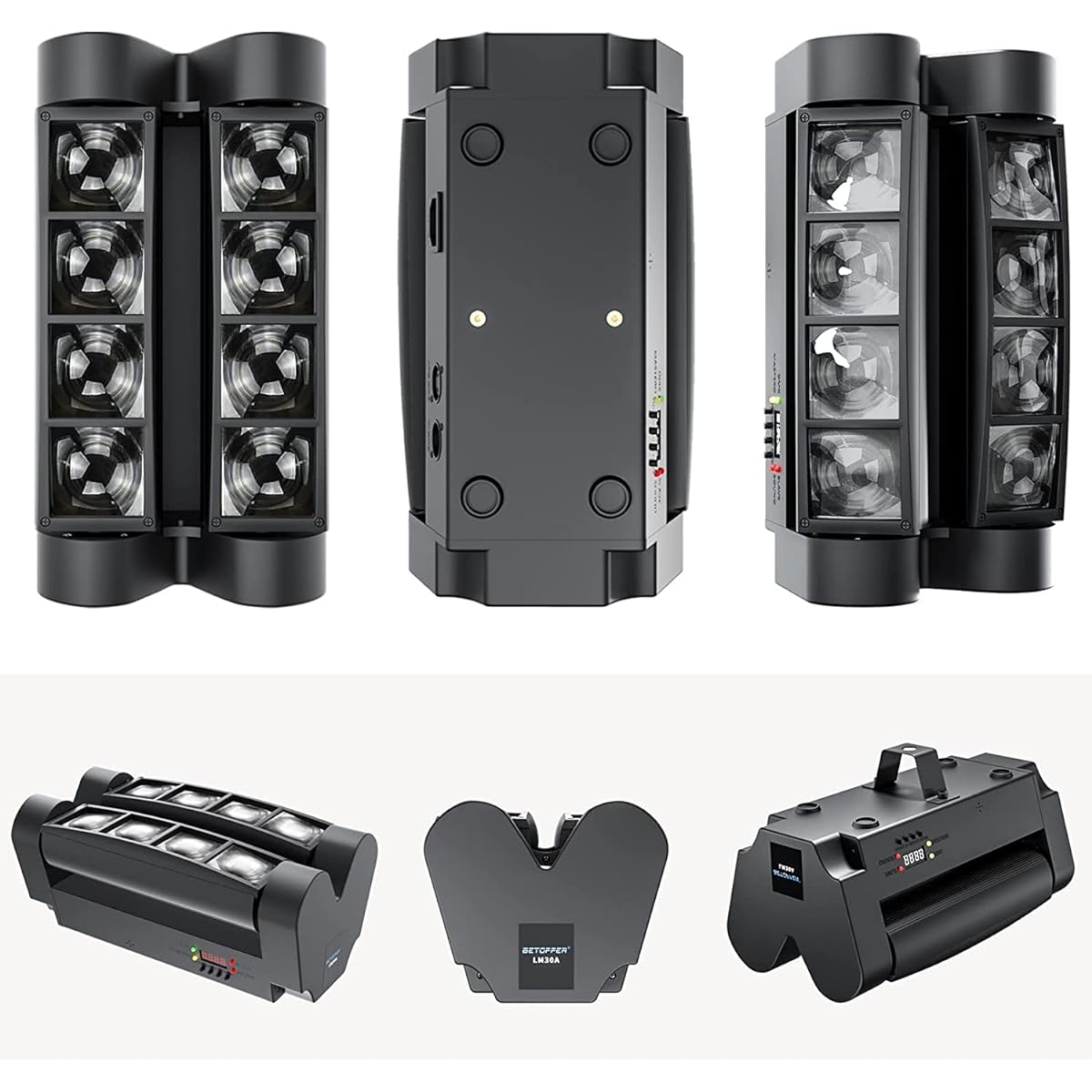 Big Dipper Moving Head DJ Light 8x10W LED Spider Stage Light RGBW 4 in 1 Spotlight Sound Activated DMX-512 Wedding Party Bar Church Concert Club Event Lighting (1)