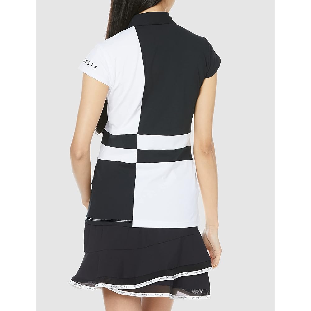 [DESCENTE] Short Sleeve Shirt, Sweat Absorbent, Quick Drying, UVCUT, UPF50+, Stretch, Switching Design, Golf, DGWVJA08 Women's