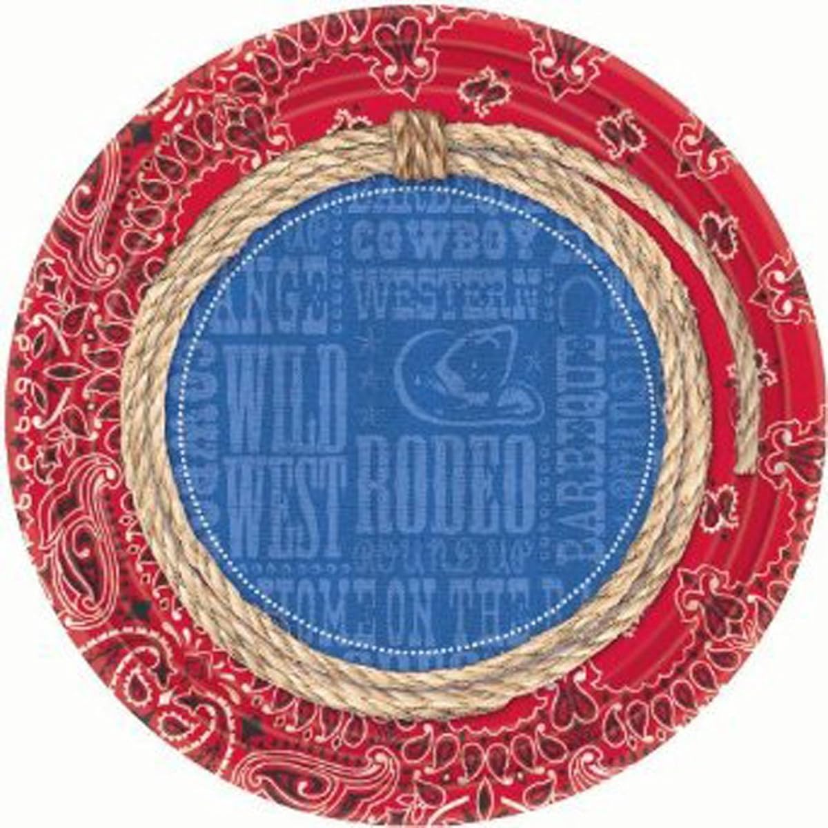 Western 'Bandana Ranch' Small Paper Plates (8ct)