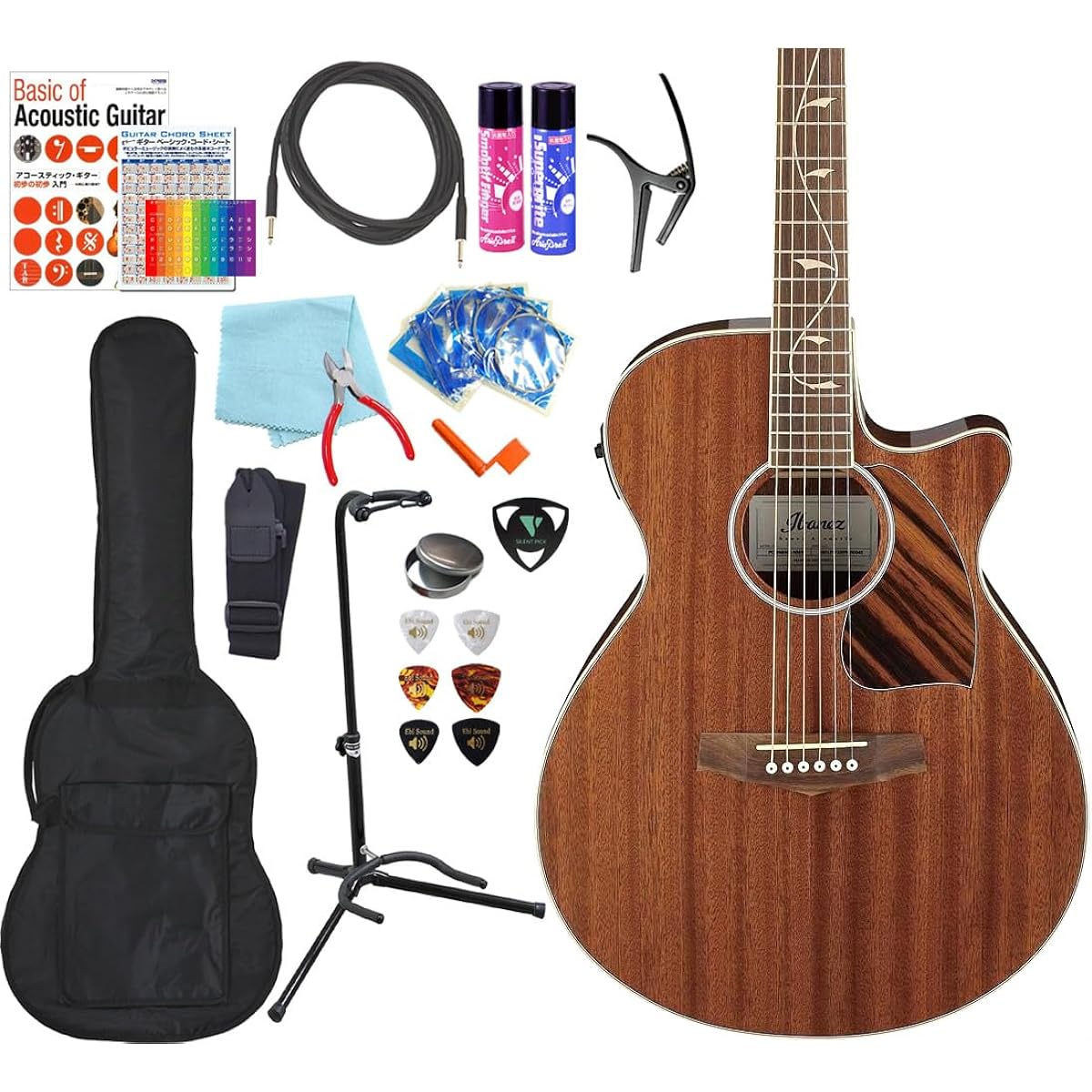Ibanez PC33MHCE NMH Acoustic-Electric Guitar for Beginners 18-Piece Set Acoustic Guitar [98765]