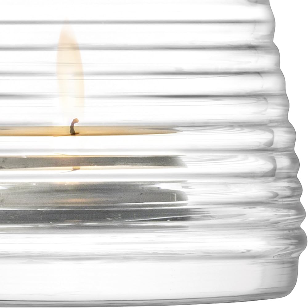 LSA Tea Light Holder Clear Height 7cm GROOVE G1496-07-171