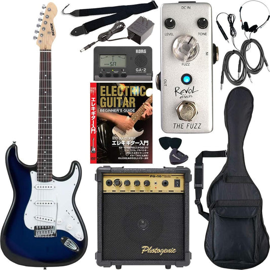 SELDER Electric Guitar Stratocaster Type ST-16/BLS Sakura Gakki Original Revol Effects Effector Beginner's Set [Fuzz THE FUZZ/EFZ-01]