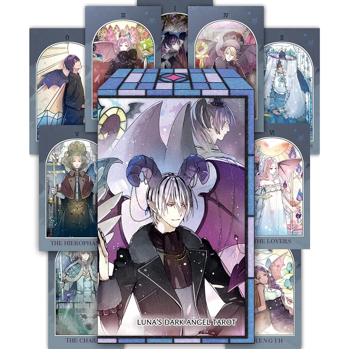 [Genuine product with Japanese booklet] Luna's Dark Angel & Light Angel Tarot Set LUNA'S DARK ANGEL LIGHT ANGEL TAROT Tarot Cards Rider Edition Compliant (DARK ANGEL)