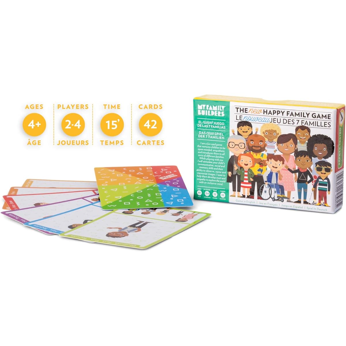 My Family Builders Happy Family Card Game - Feed Fish for Fun Family Game Night, Travel & Party Games - Promote communication about inclusion, multicultural diversity, and empathy For ages 4 and up